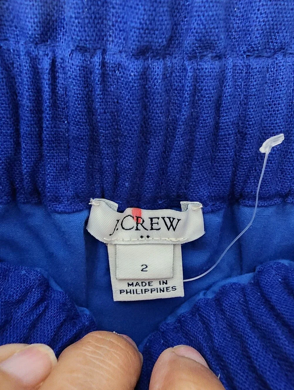 J.Crew Scalloped Hem Blue Linen Blend Women’s Mini Skirt Size 2 - Picture 6 of 7
